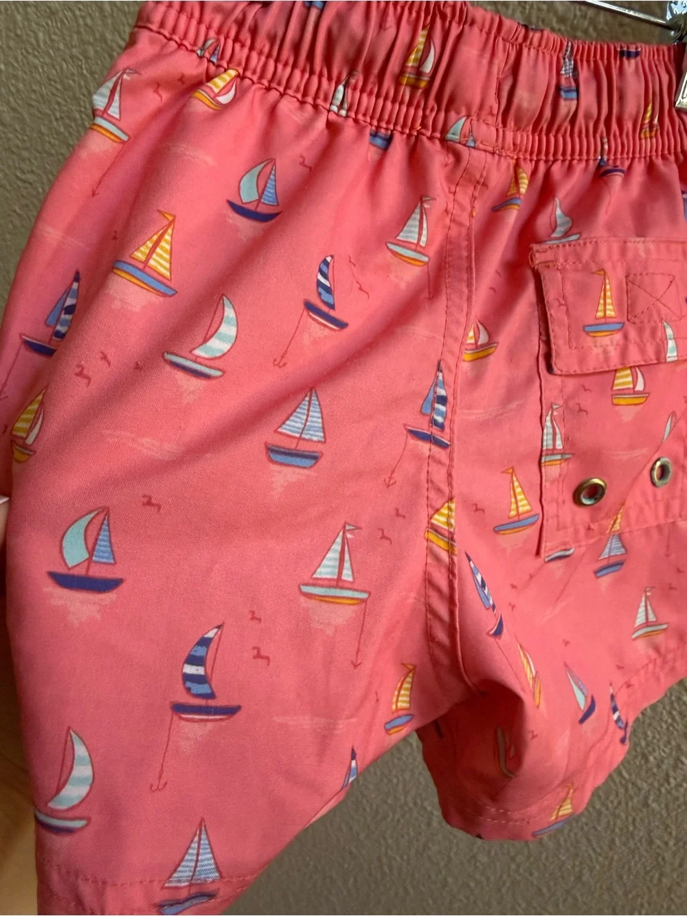 Boys sailboat swim trunks